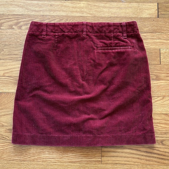 Uniqlo Ines De La Fressange Maroon Corduroy Front-Buttoned Skirt - Picture 7 of 8